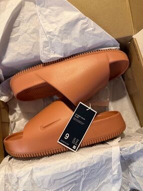 Nike Slide Sandals in Clay Orange